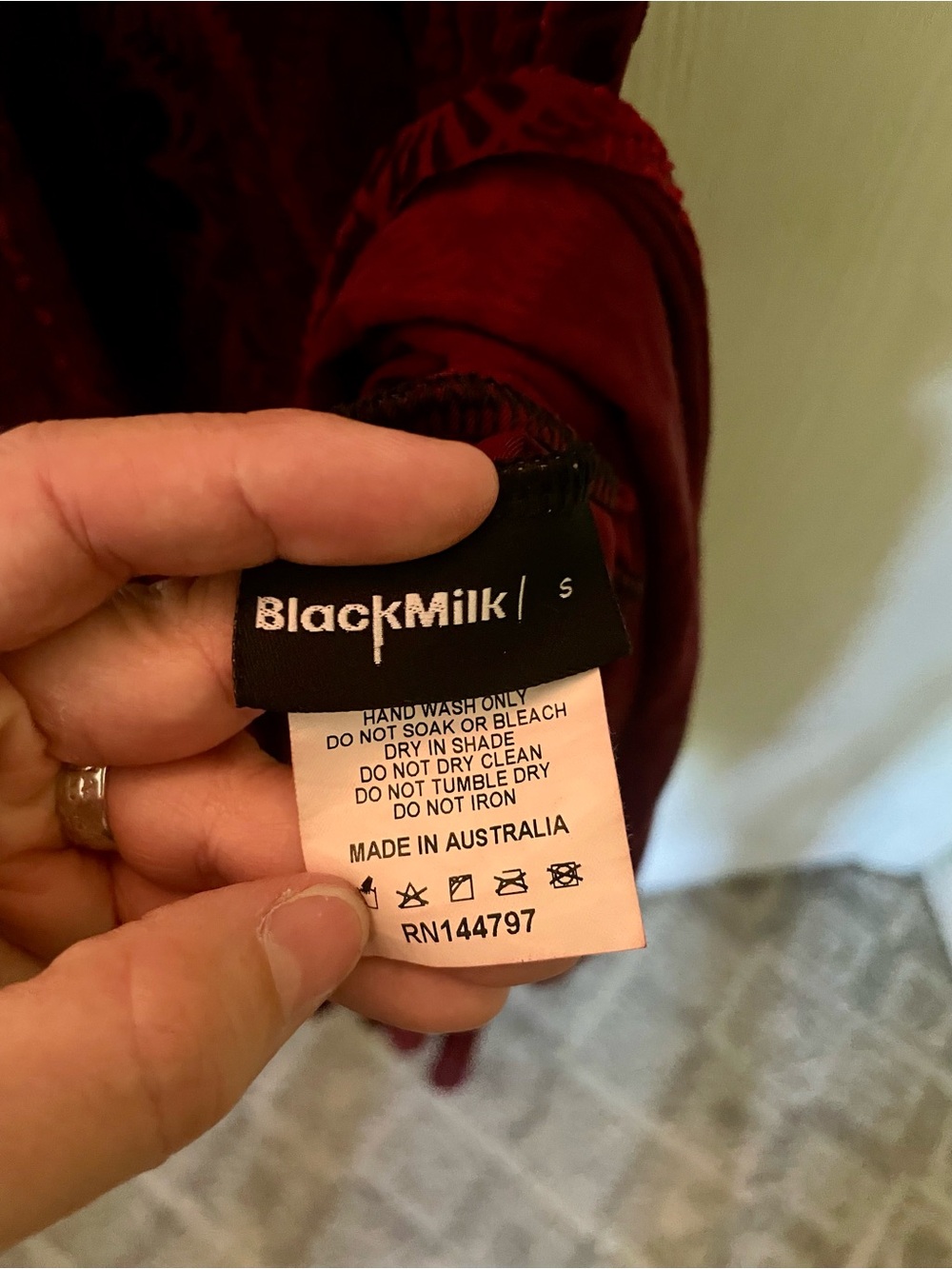 Blackmilk Burned Velvet Maxi Dress in Deep Wine Red - Picture 4 of 5